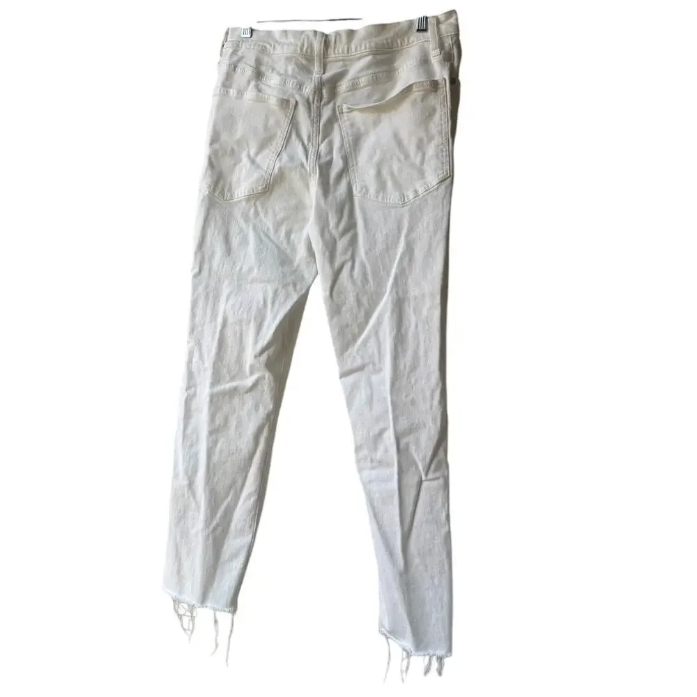 madewell the perfect vintage‎ jean tile white raw hem no662 women size 30